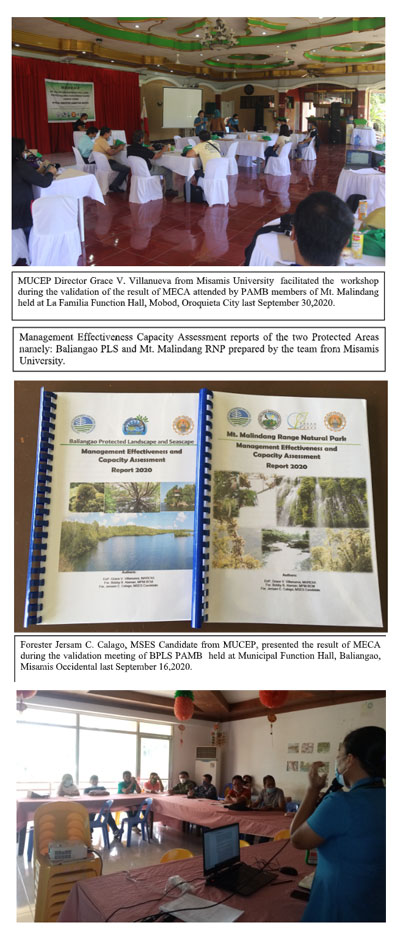 Misamis University Spearheads the 2020 Management Effectiveness and Capacity Assessment (MECA) of the Two Protected Areas in Misamis Occidental