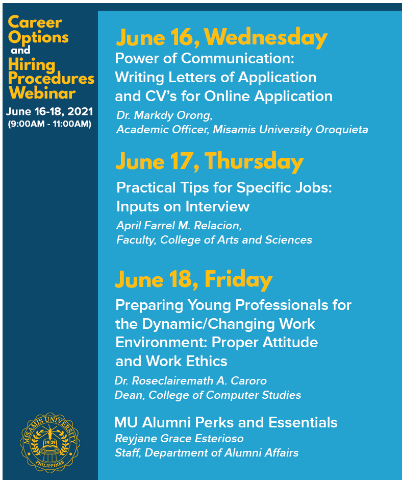 Career Options and Hiring Procedures Webinar