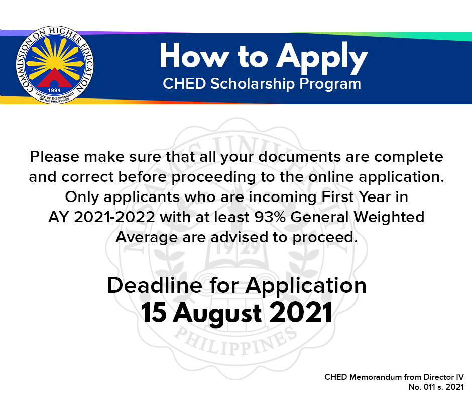 CHED SCHOLARSHIP Qualification