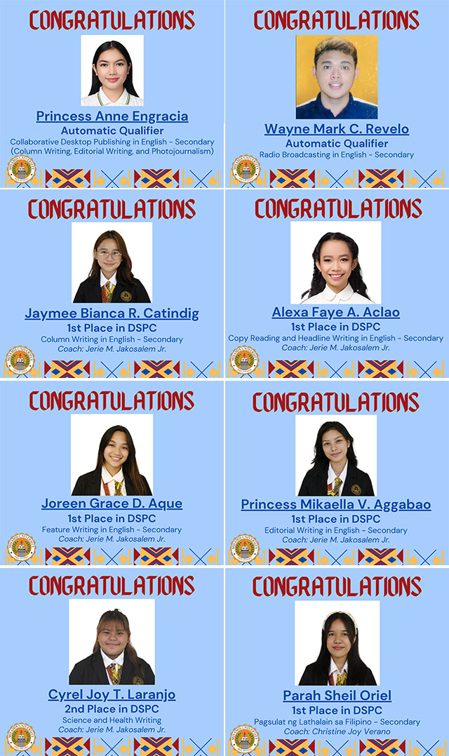 MU Congratulates its RCSPC Qualifiers